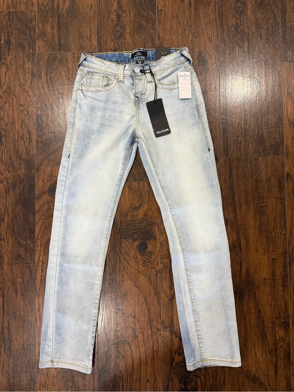 NWT True Religion Geno Relaxed Slim Boys Jeans, 14, Marbled Wash, MSRP $79